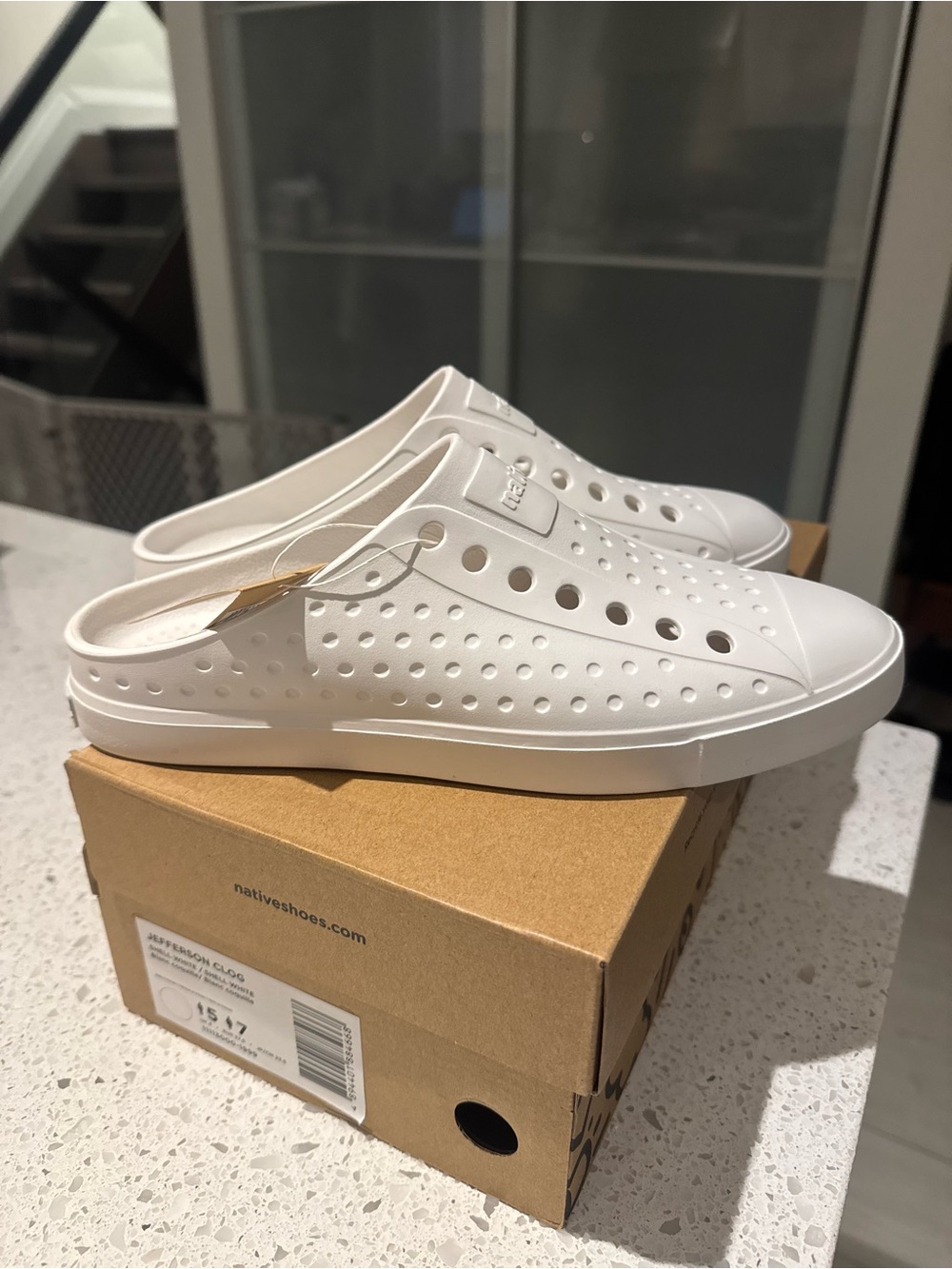 Native White Jefferson Mule Slip-On Clog